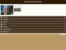 Tablet Screenshot of alexanderhouseapts.com